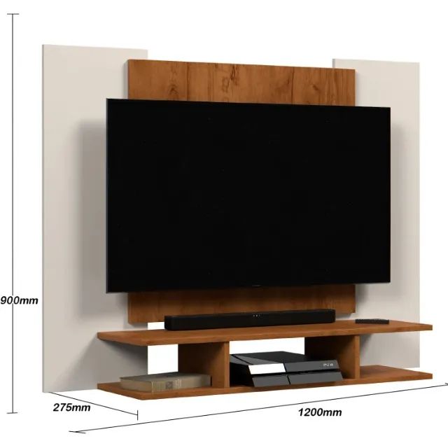 Painel Freijó Off White TV até 50 polegadas Moderno NOVO Promoção - Foto 2