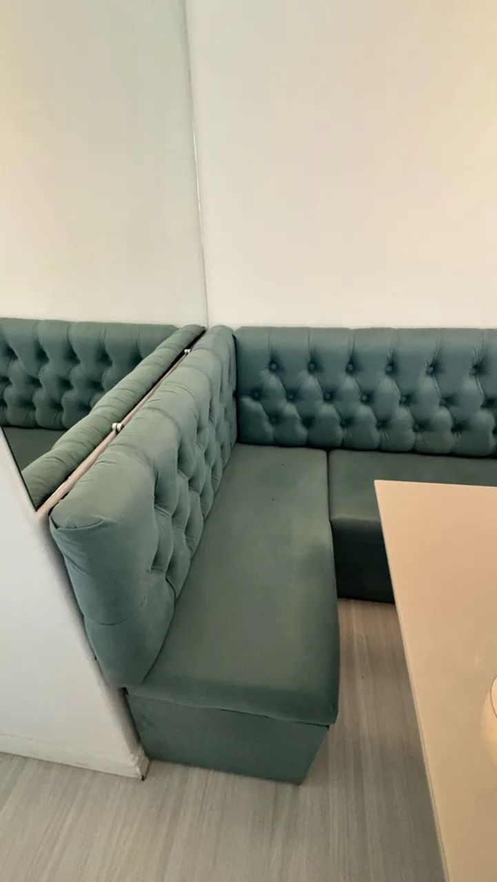 Canto alemão completo com mesa e cadeiras em ótimo estado - Foto 4