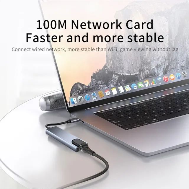 Adaptador de Hub USB Tipo C para Macbook Notebook, 8 em 1 - Foto 5