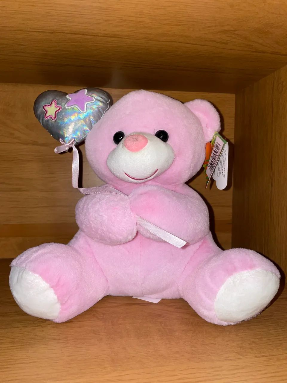 Ursinho de Pelúcia Rosa com Coração - Foto 5