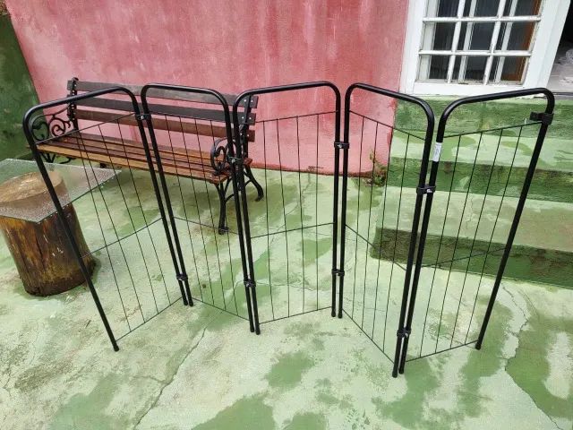Cercado para cachorro cães grande portao 5 modulos 178x98cm cor preto Açomix - Foto 5