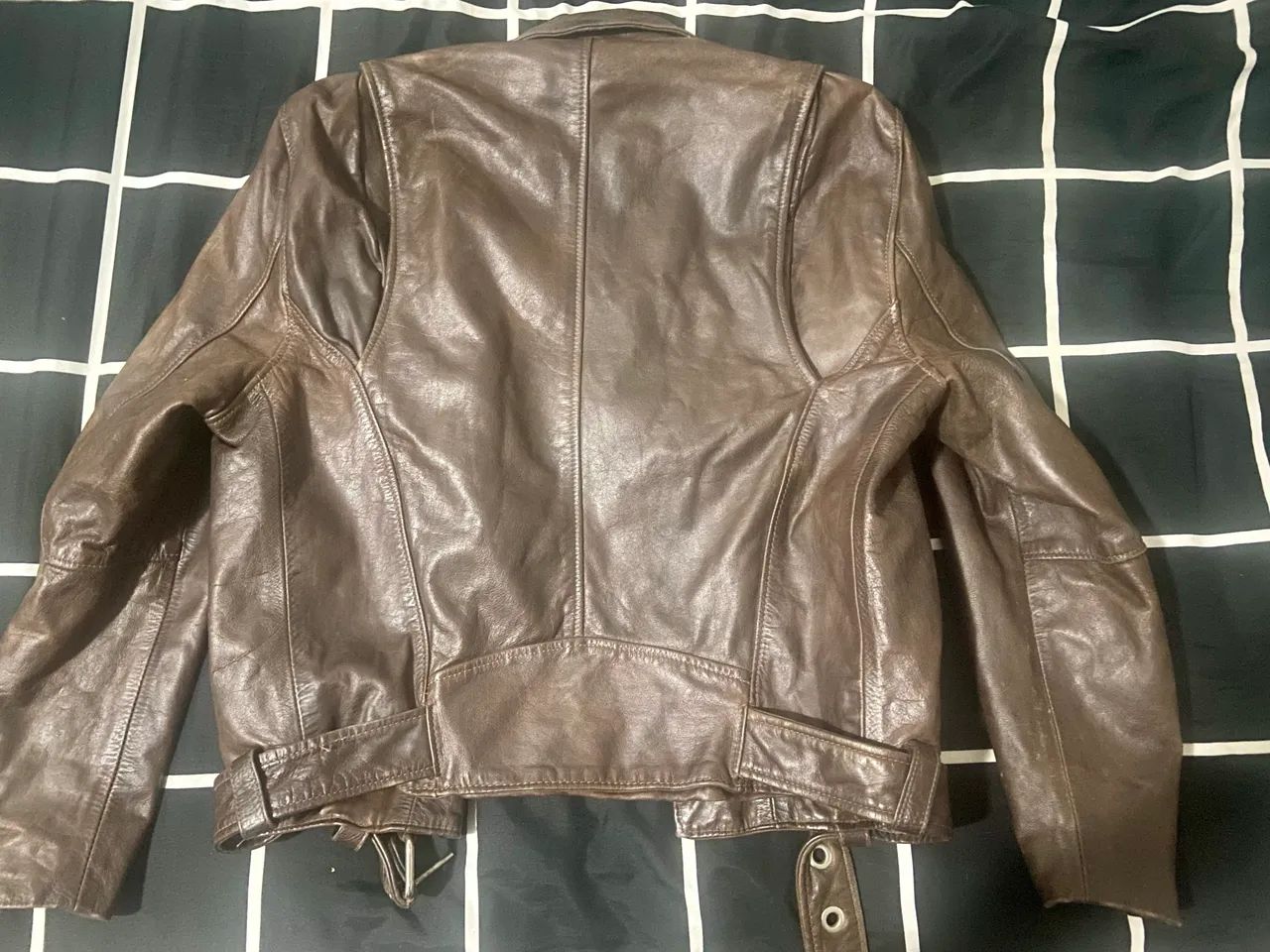 Jaqueta de couro Ellus biker marrom  - Foto 4