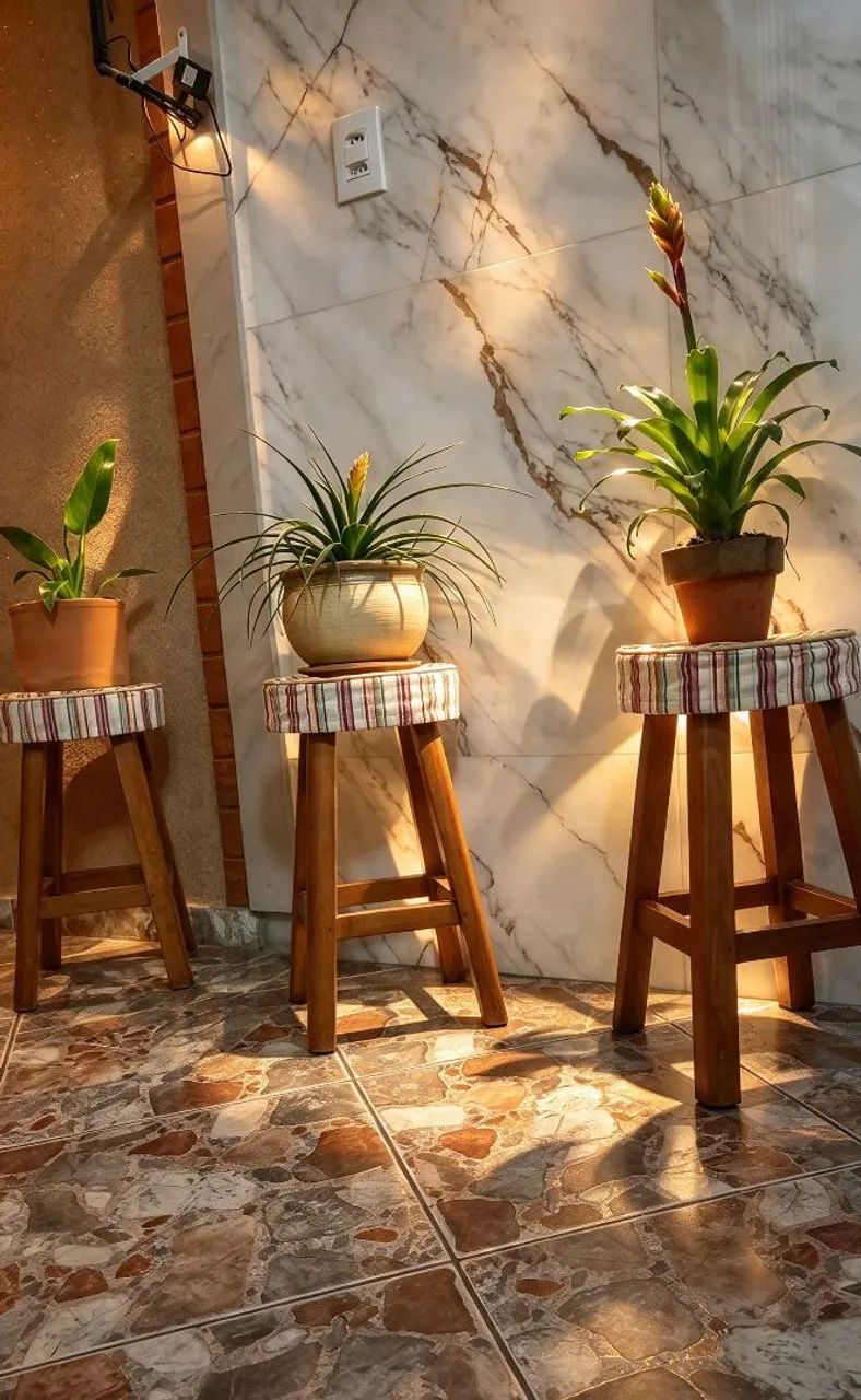 Banquetas de madeira  - Foto 2