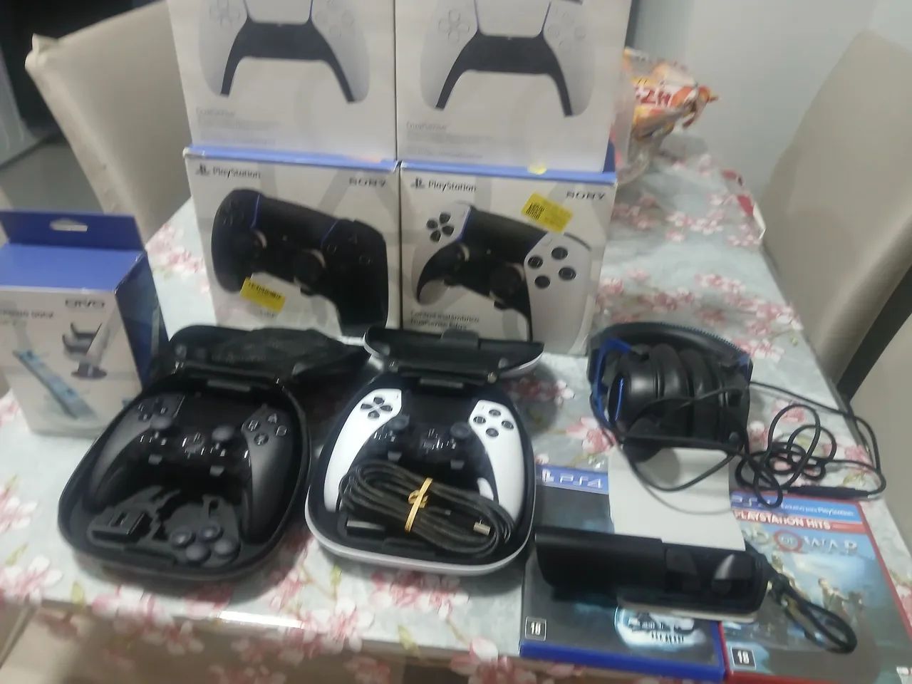 Controle ps5 edge e normal e fone 