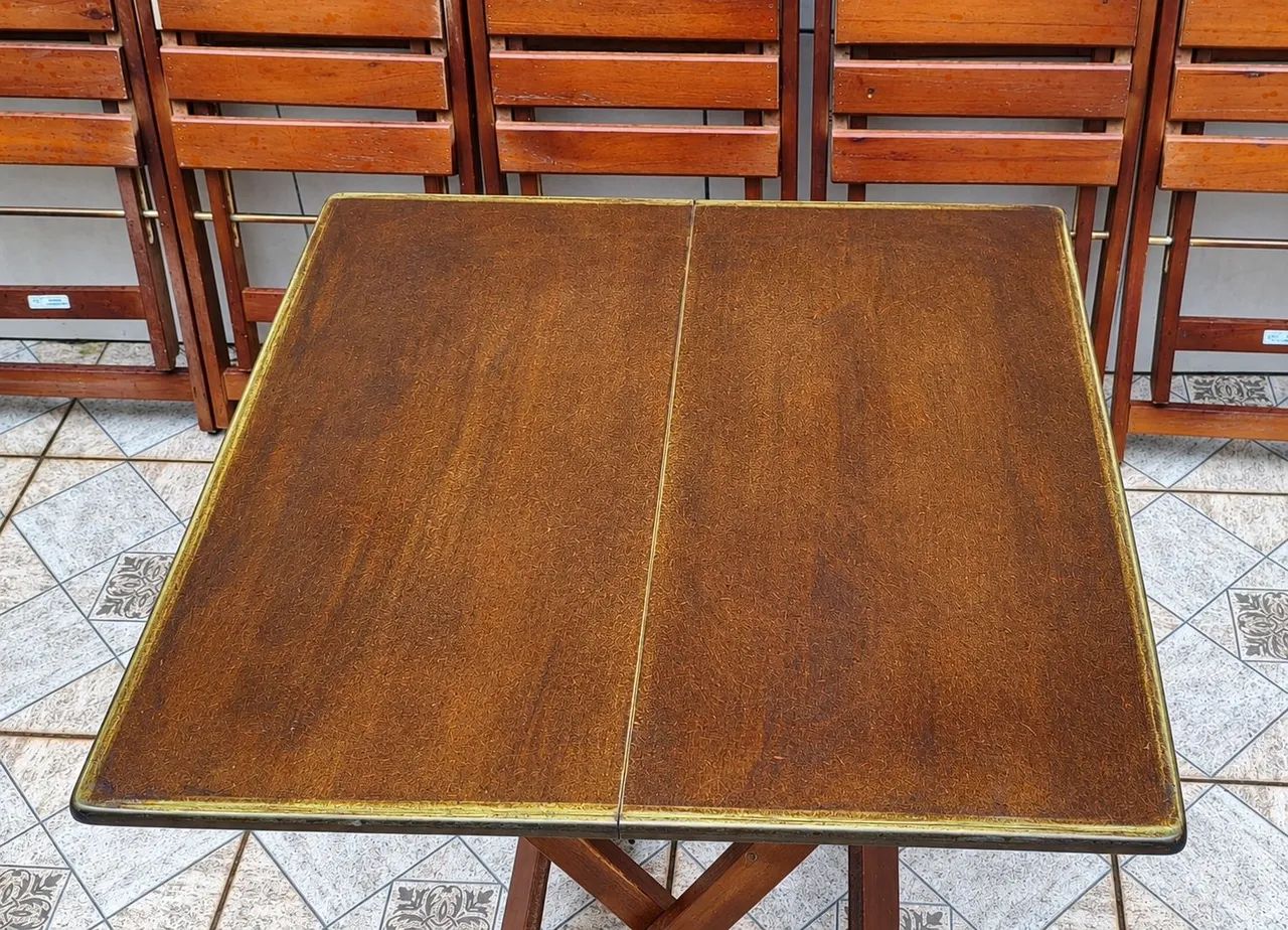 JOGO ME MESA E CADEIRAS DOBRÁVEIS DE MADEIRA BAR/BOTECO  - Foto 4