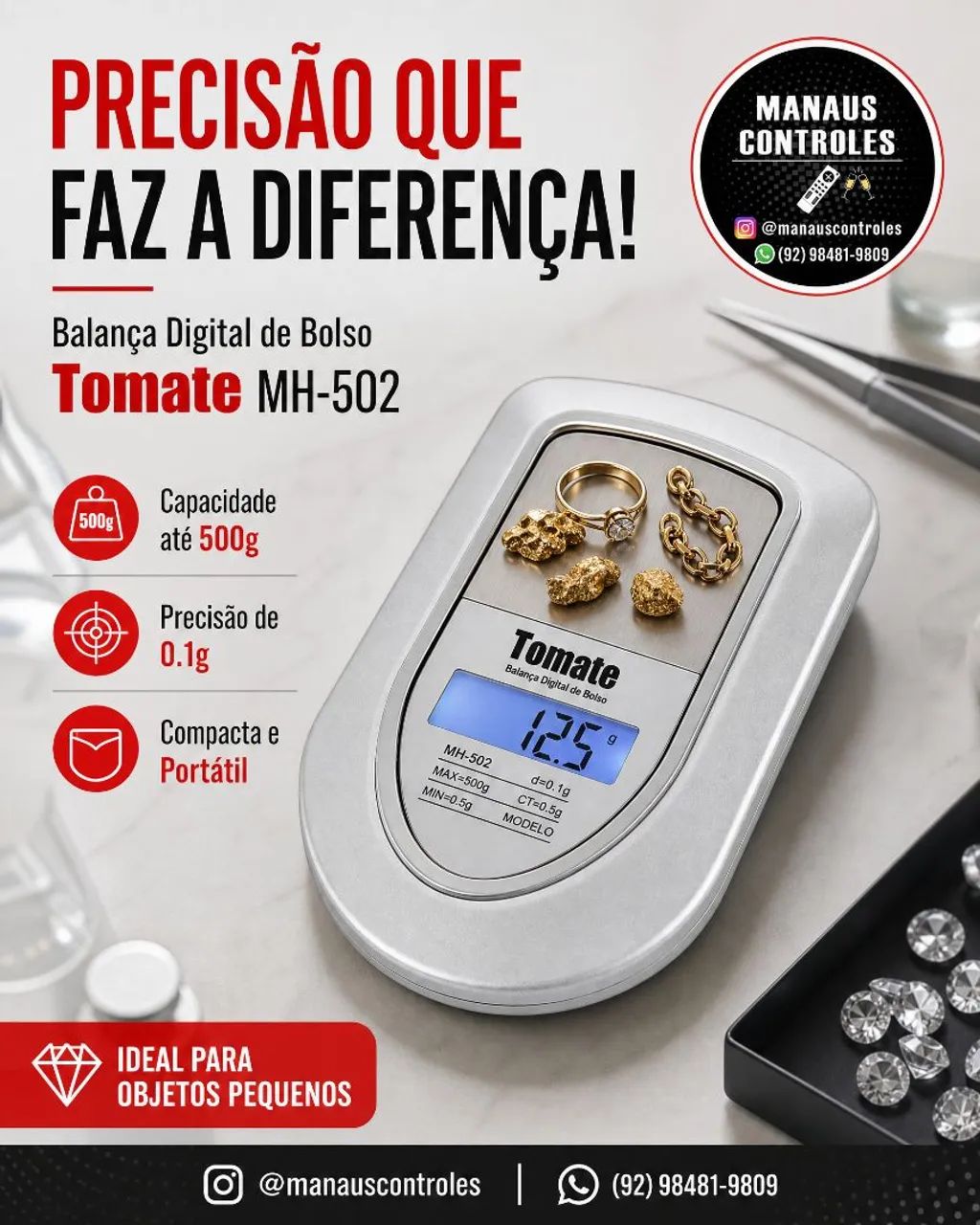 Balança de precisão 500g