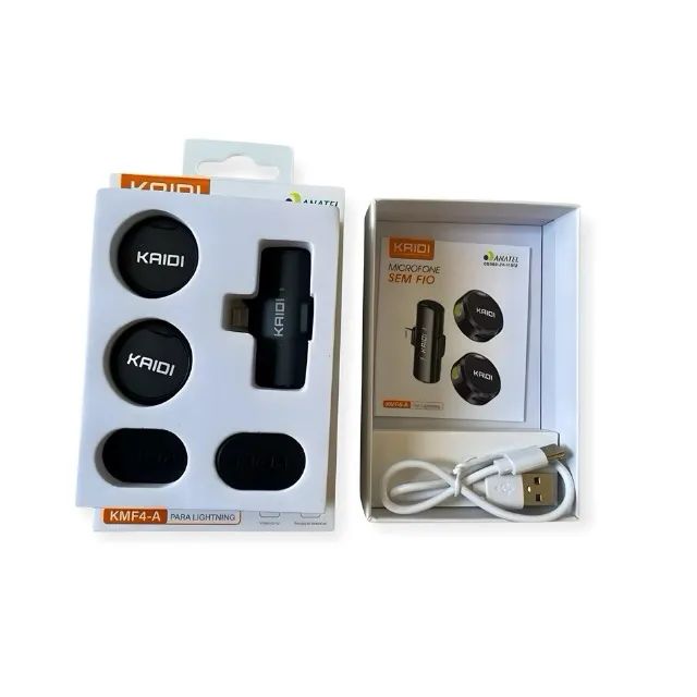 Microfone de Lapela Duplo Para iPhone Kaidi - Foto 5