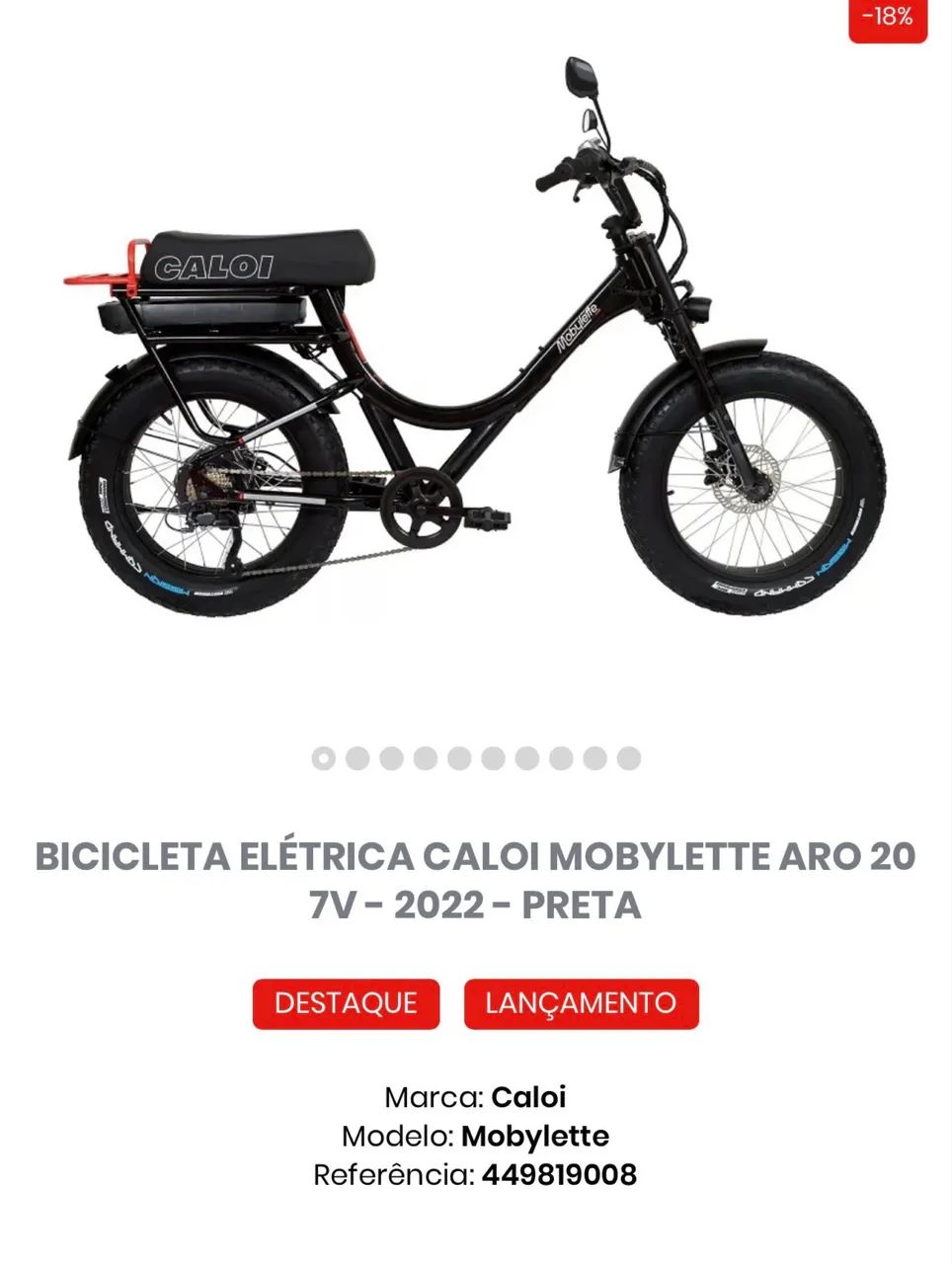 Bicicleta elétrica  Caloi  - Foto 4