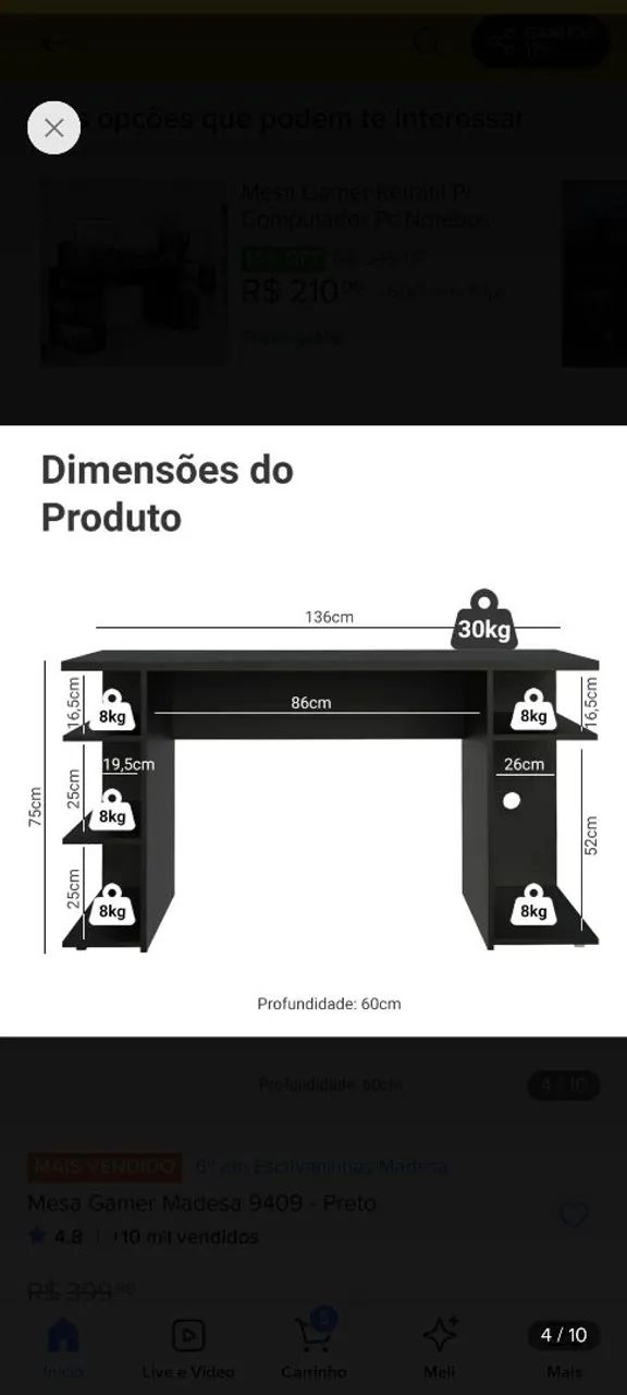 Mesa gamer  - Foto 3