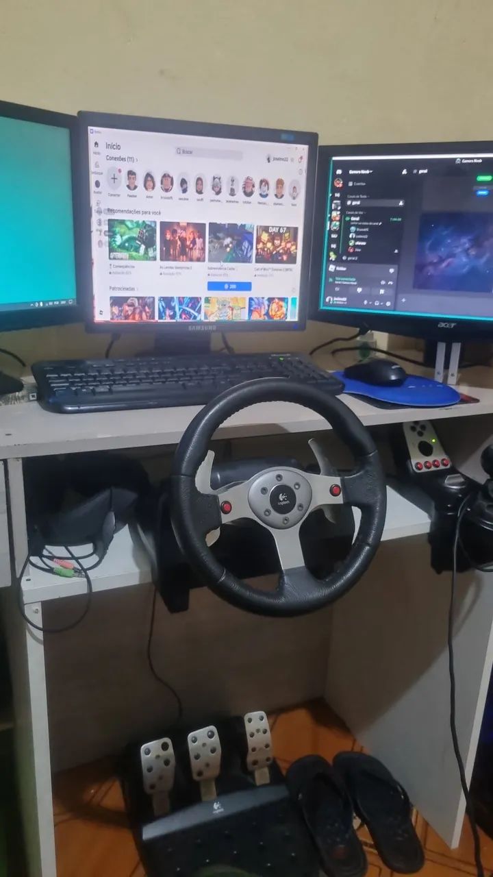 Pc gamer e volante logitech g25, mais pedal e câmbio  - Foto 4