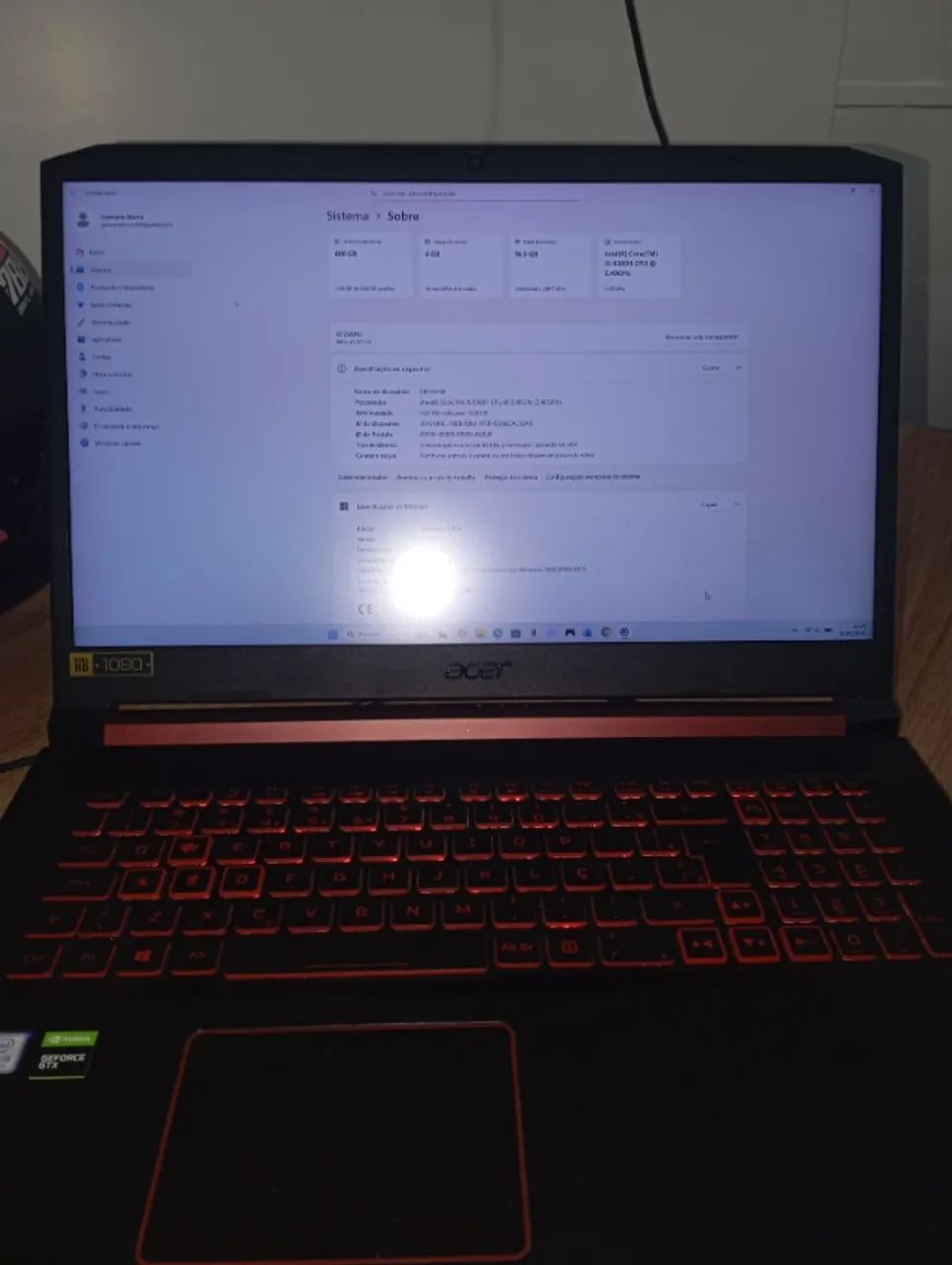 Notebook gamer Acer nitro