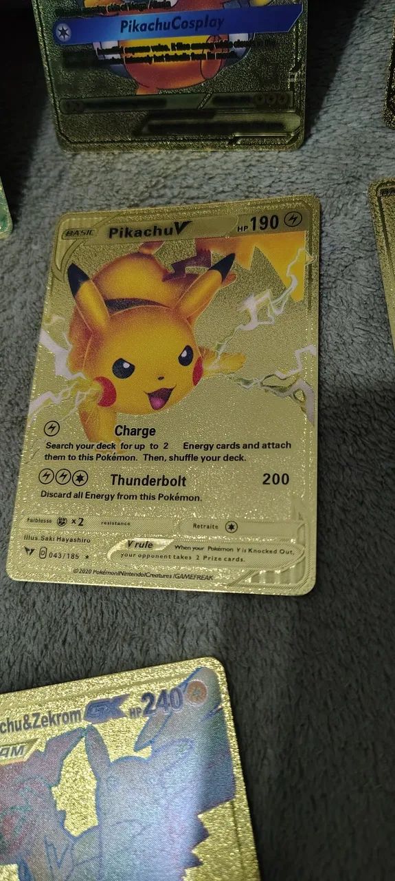 cartas pokémon do pikachu douradas - Foto 5