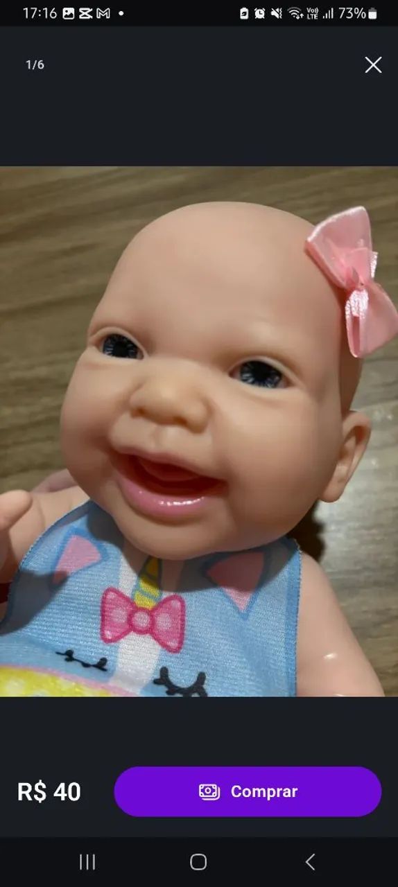Boneca Bebê Careca Super Fofinha - Foto 2