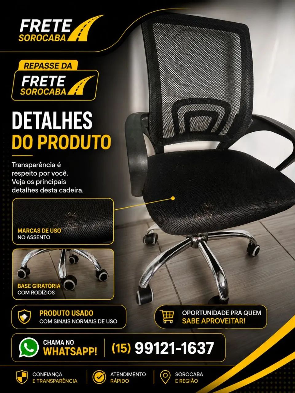 Cadeira de Escritório (DESAPEGO) - Foto 3