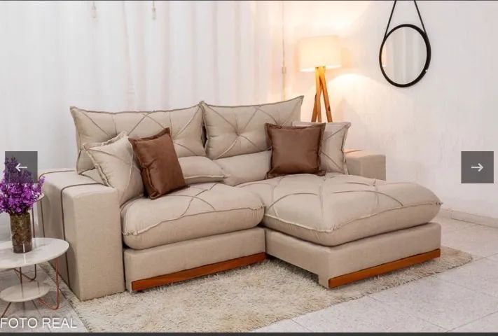 Sofá Retrátil Estilo Urbano 2.50 Linho - Foto 4