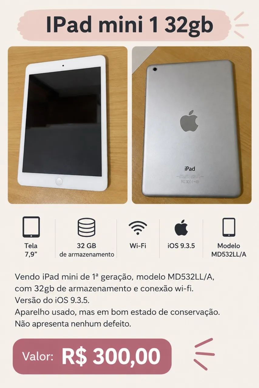 ipad mini 1ª geração 32gb  - Foto 3