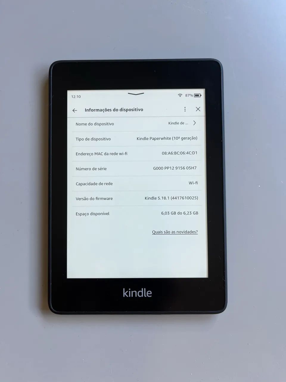 Kindle Paperwhite (10° geração) - Tablets e E-Readers - Bacacheri