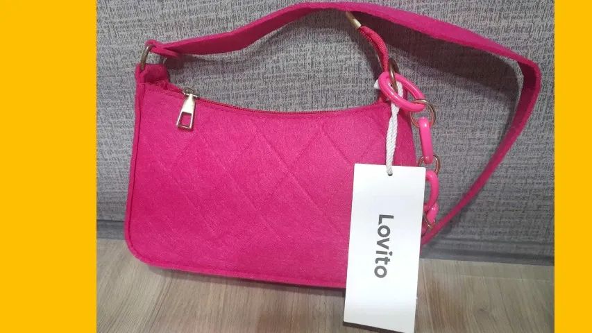 Bolsa feminina de ombro Lovito importada nova Pink com argolas - Foto 2