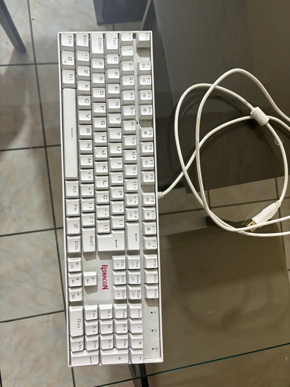 Teclado Gamer Redragon Mitra Lunar White