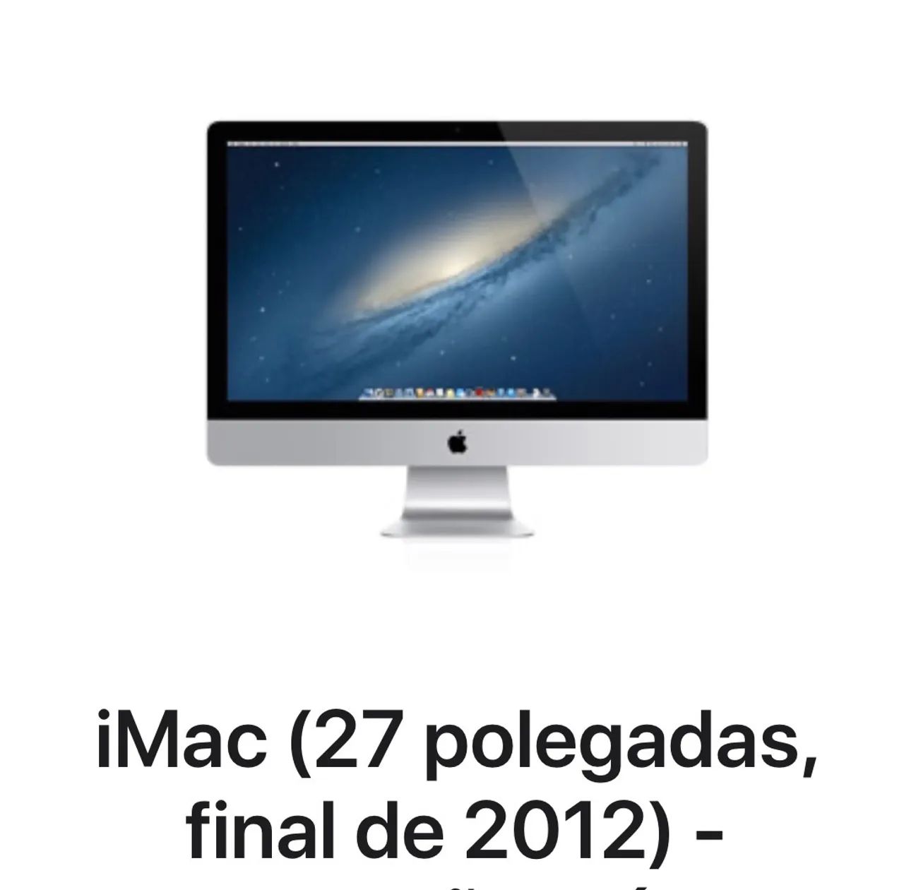 iMac APPLE 27? late 2012 - Computadores e Desktops - Vila Imperial