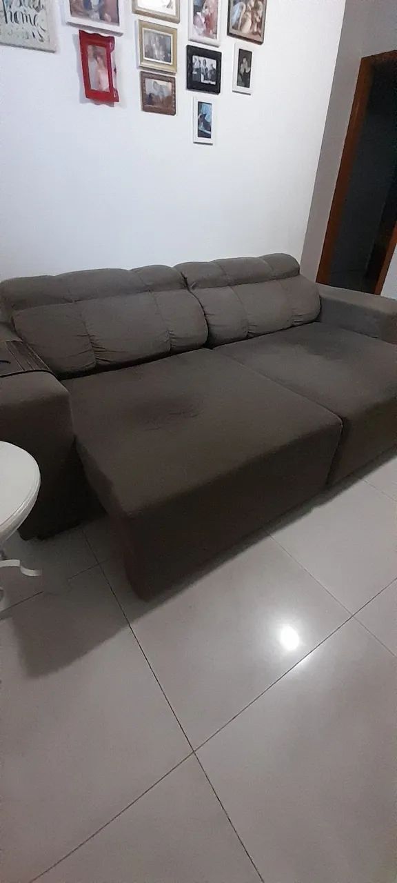 Sofá retrátil e reclinavel cinza - Foto 3