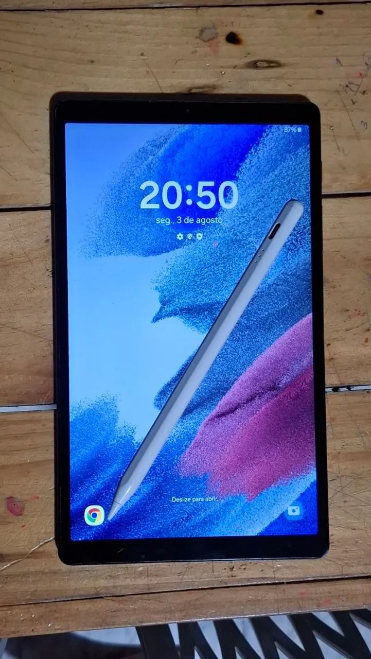 Galaxy Tablet A7 Lite + caneta Stylus Pen - Foto 5