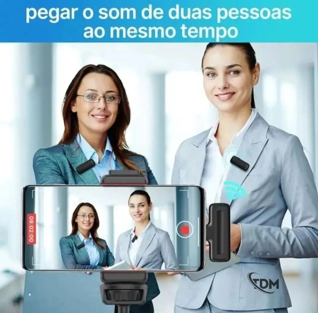 Microfone Sem Fio Ulanzi J12 Lapela 2 Mics P/ Ios Iphone e tipo c - Foto 3