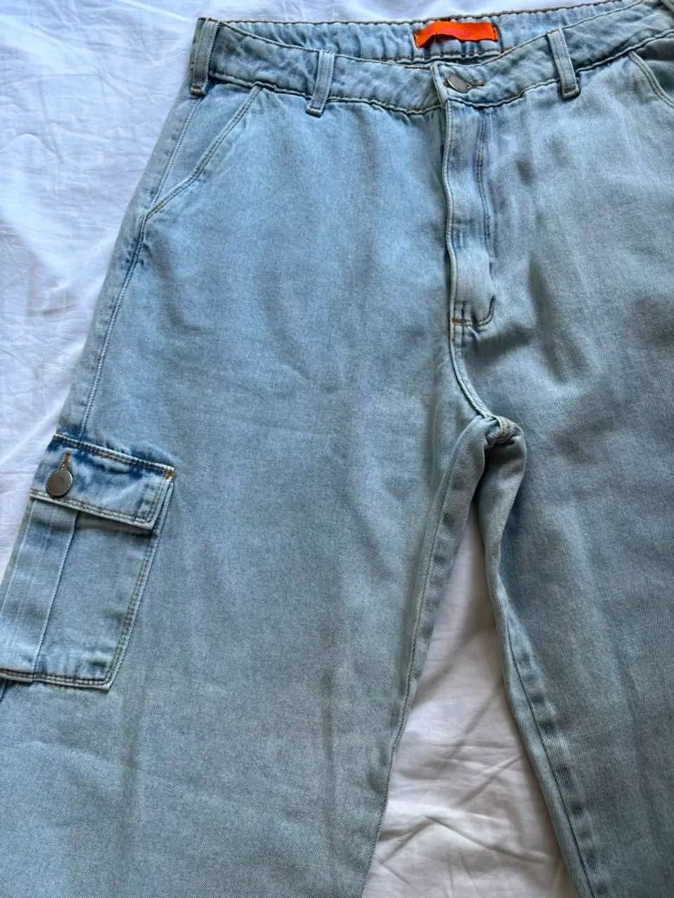 Calça cargo jeans clara ambrô  - Foto 3