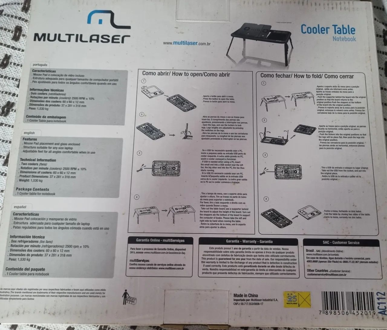 Cooler Table Notebook Portátil Multilaser - Foto 2