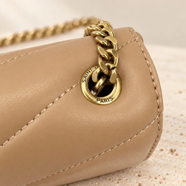 Bolsa em couro YSL Bege - Foto 3