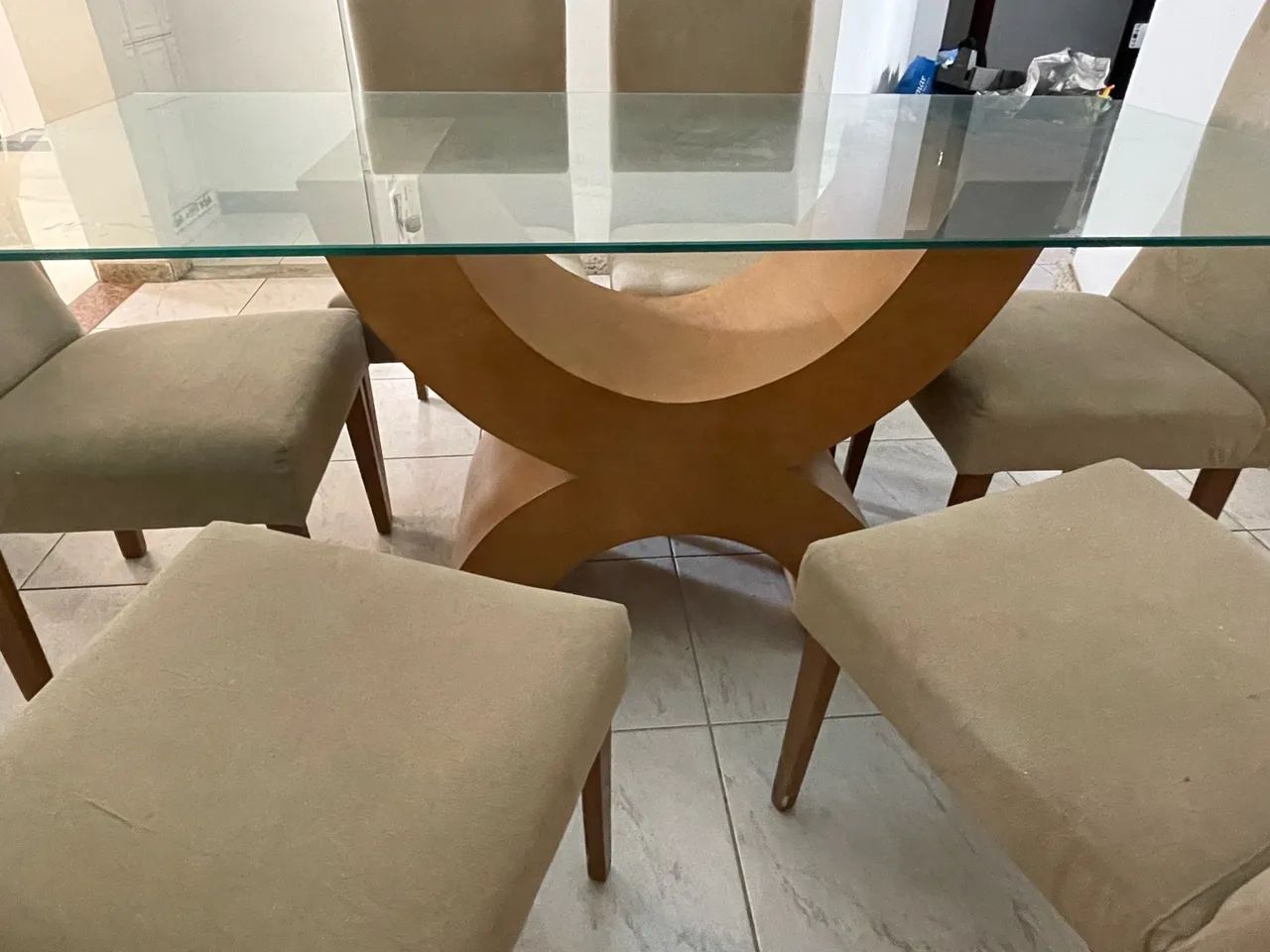 Mesa de Jantar 6 lugares Tampo Vidro - Foto 3