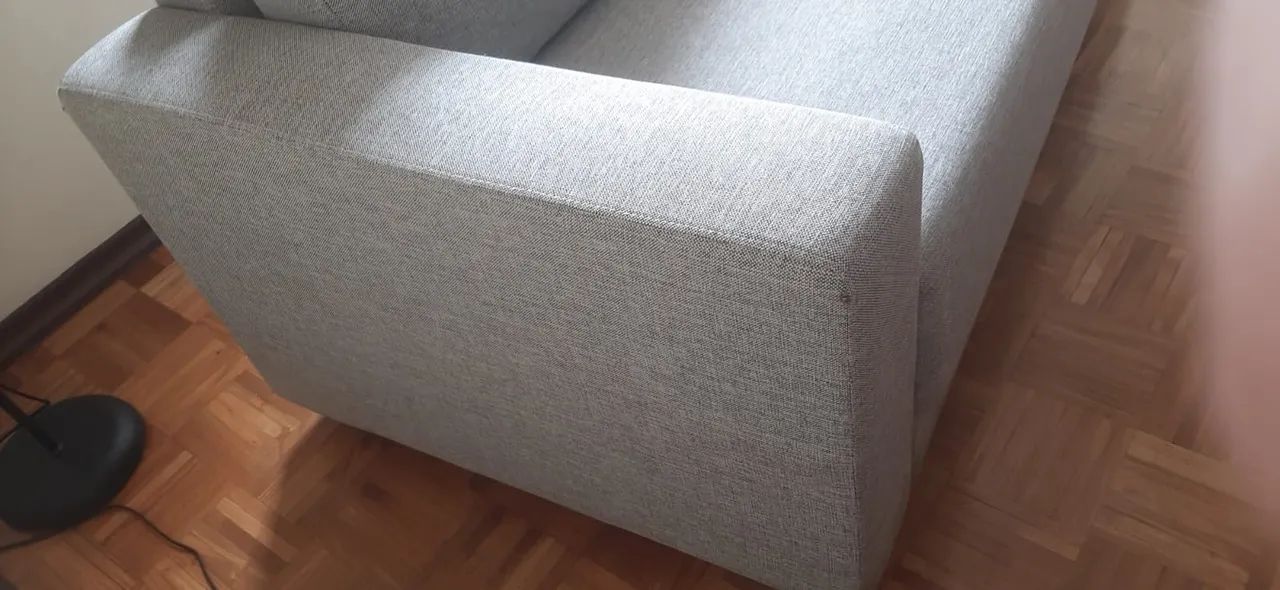 Sofá 3 Lugares Linho Cinza - Foto 5