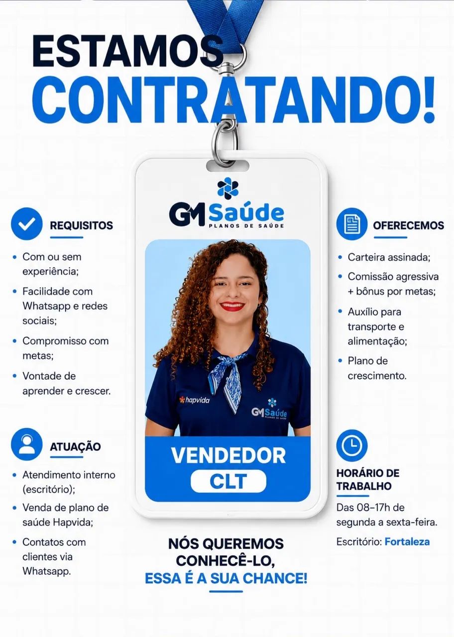 Vagas para Vendedor(a) - Caucaia - Nova metrópole 