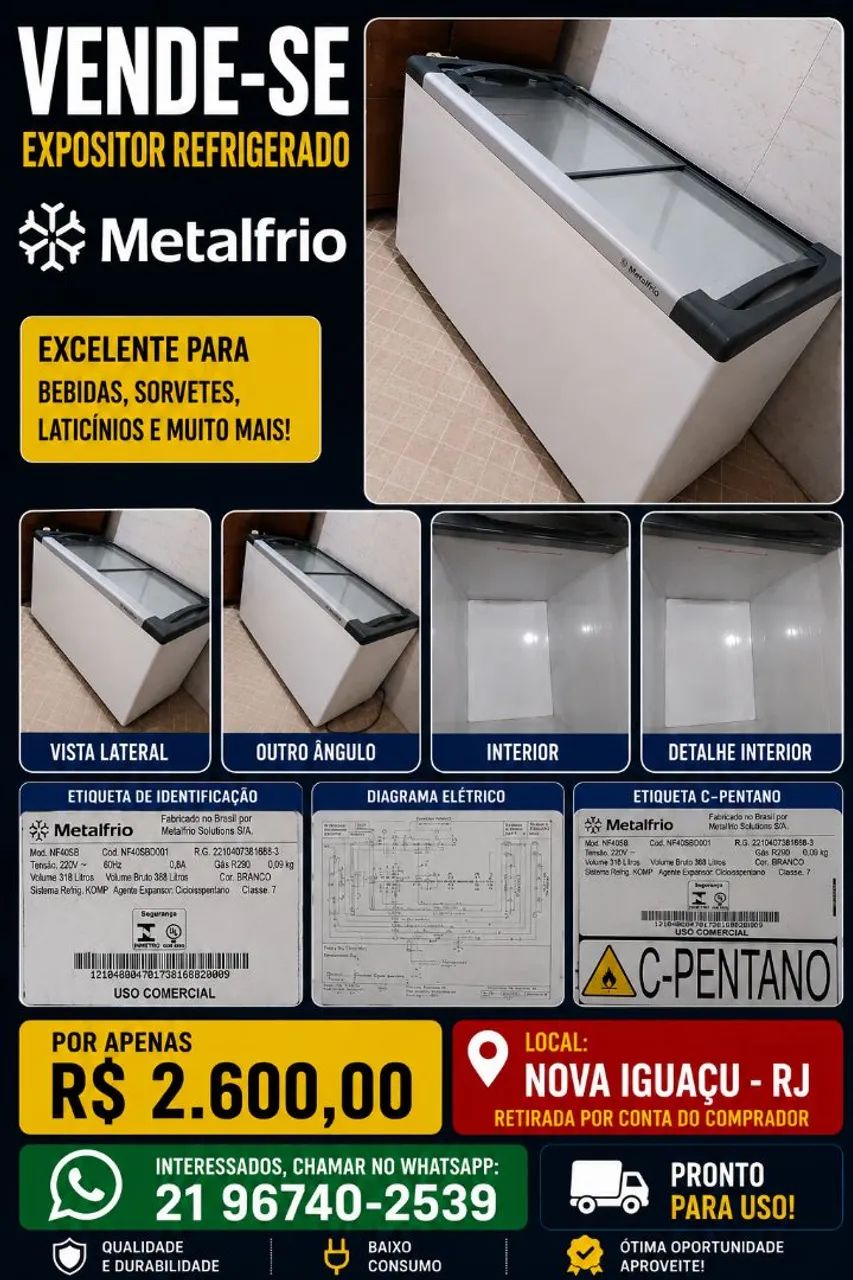 RT-198245ページ Freezer Horizontal Metalfrio 318 Litros - Geladeiras e Freezers