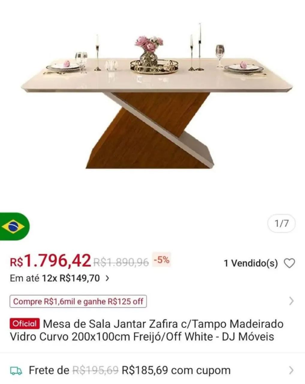 Mesa de 8 lugares (s/ cadeiras) - Foto 2