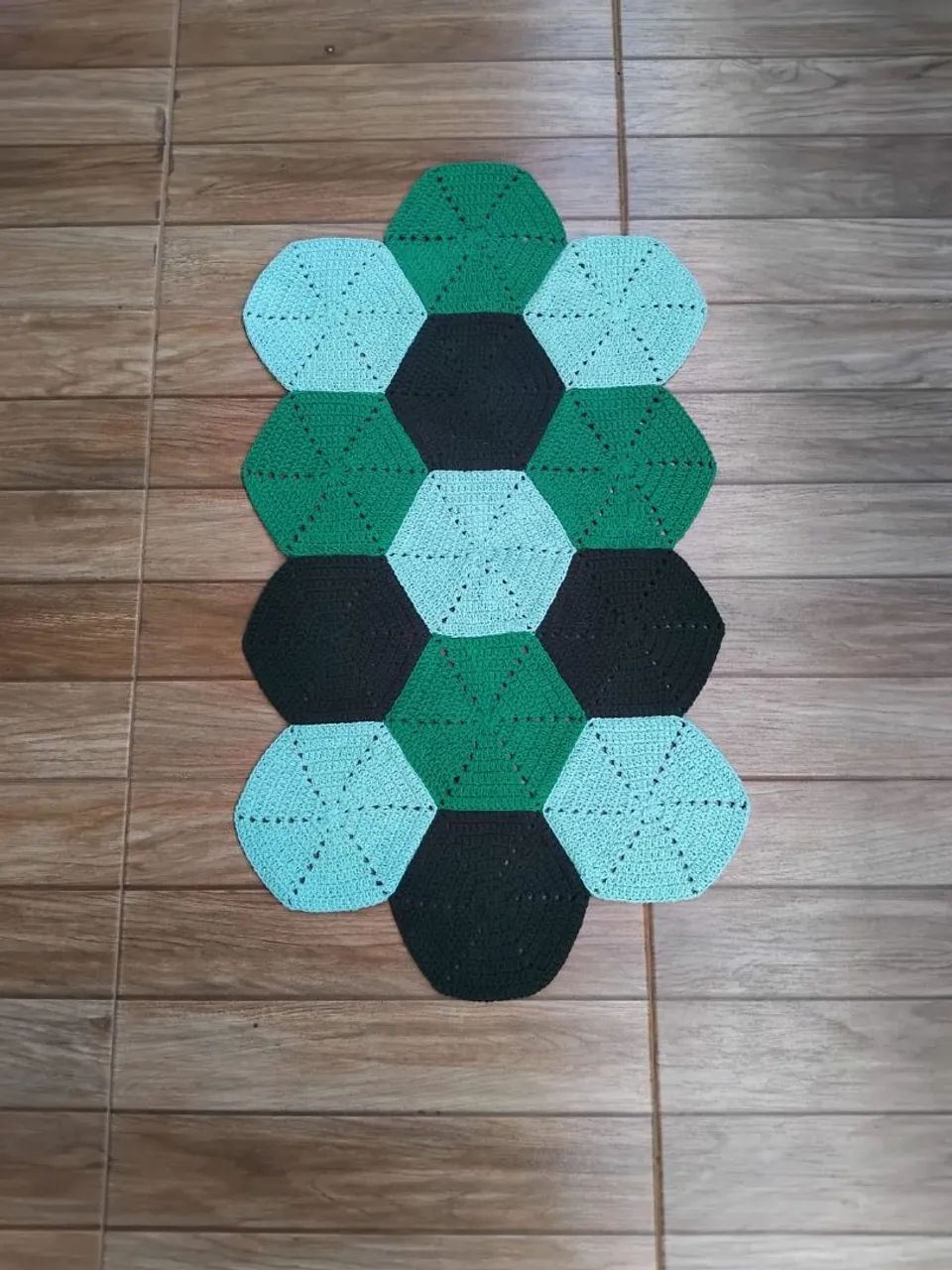 Tapete croche hexágono. - Foto 3