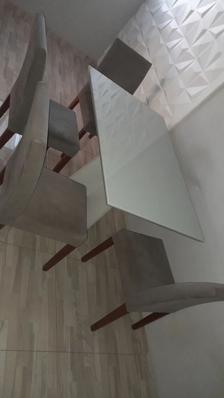 Mesa madeira com Tampo de vidro  - Foto 2