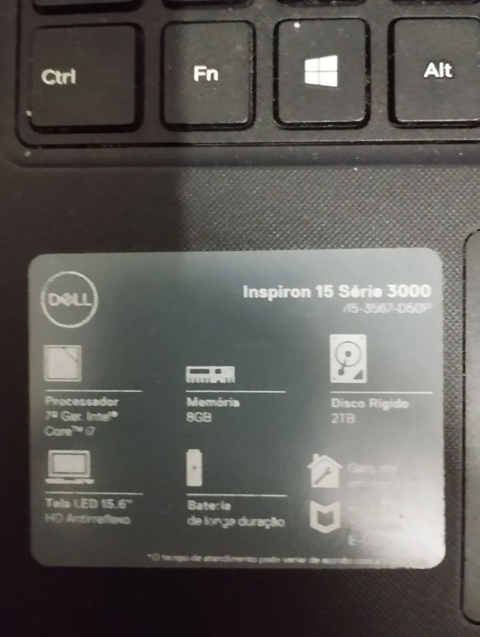 Notebook Dell 15-3567 i7 sétima geração bem conservado  - Foto 4