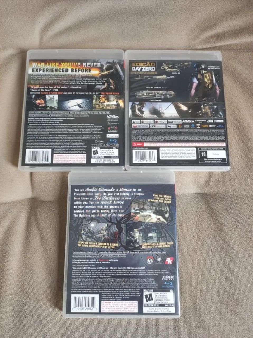 Kit 3 Jogos PS3 Originais - Call of Duty World at War + Advanced
