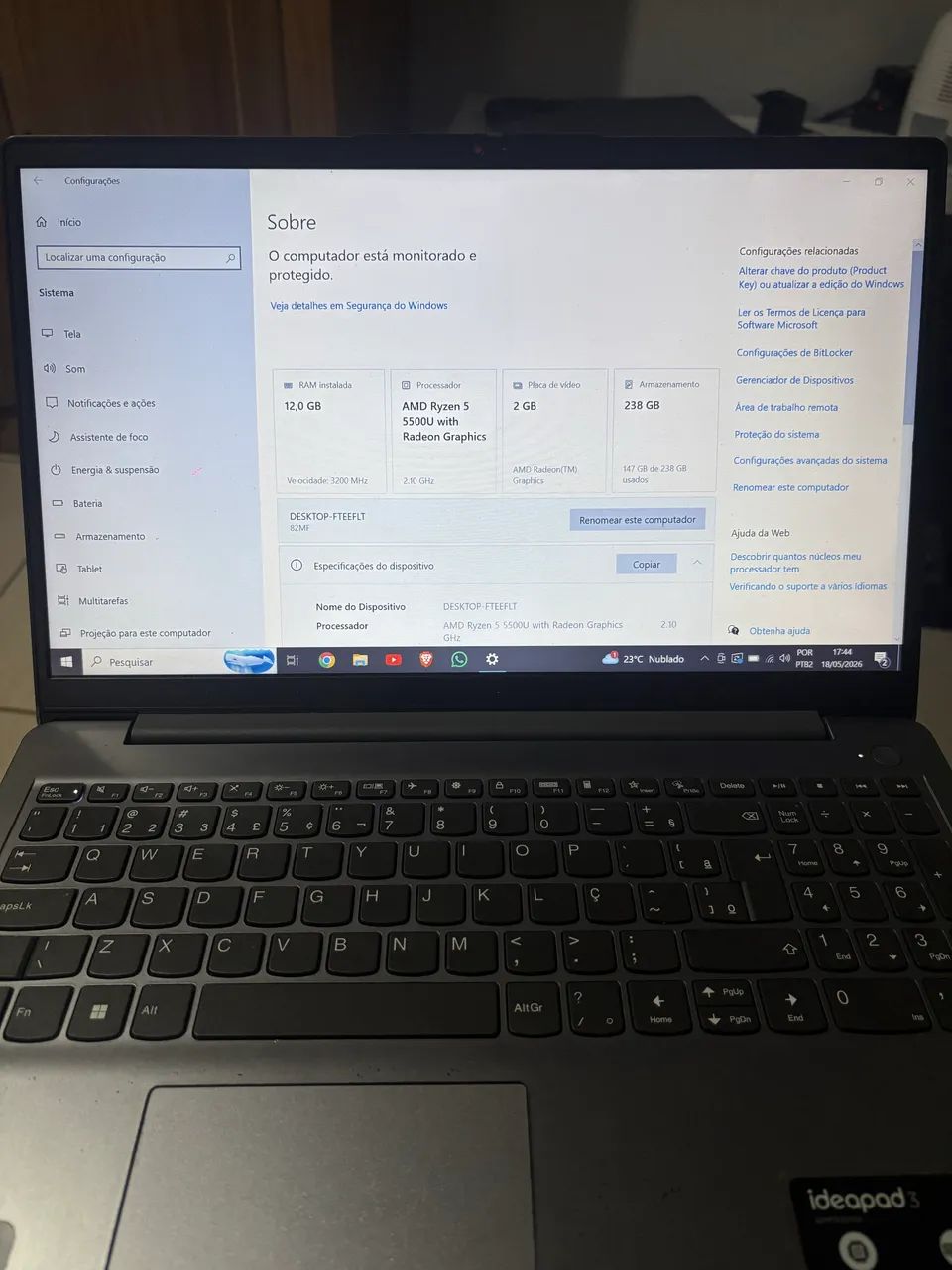 Lenovo IdeaPad 3 Ryzen 5 - 12GB RAM  - Foto 2
