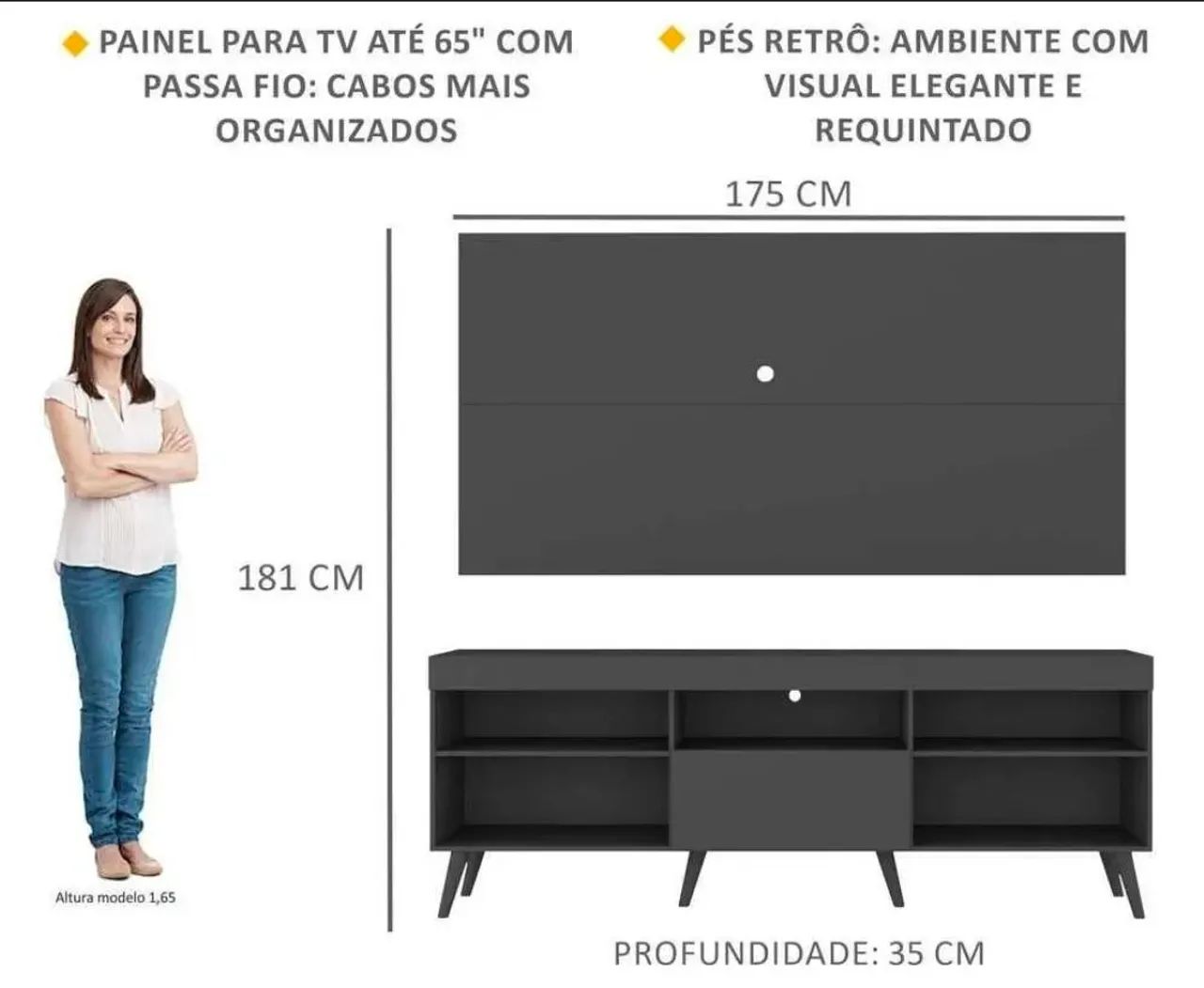 Rack com painel preto - Foto 3