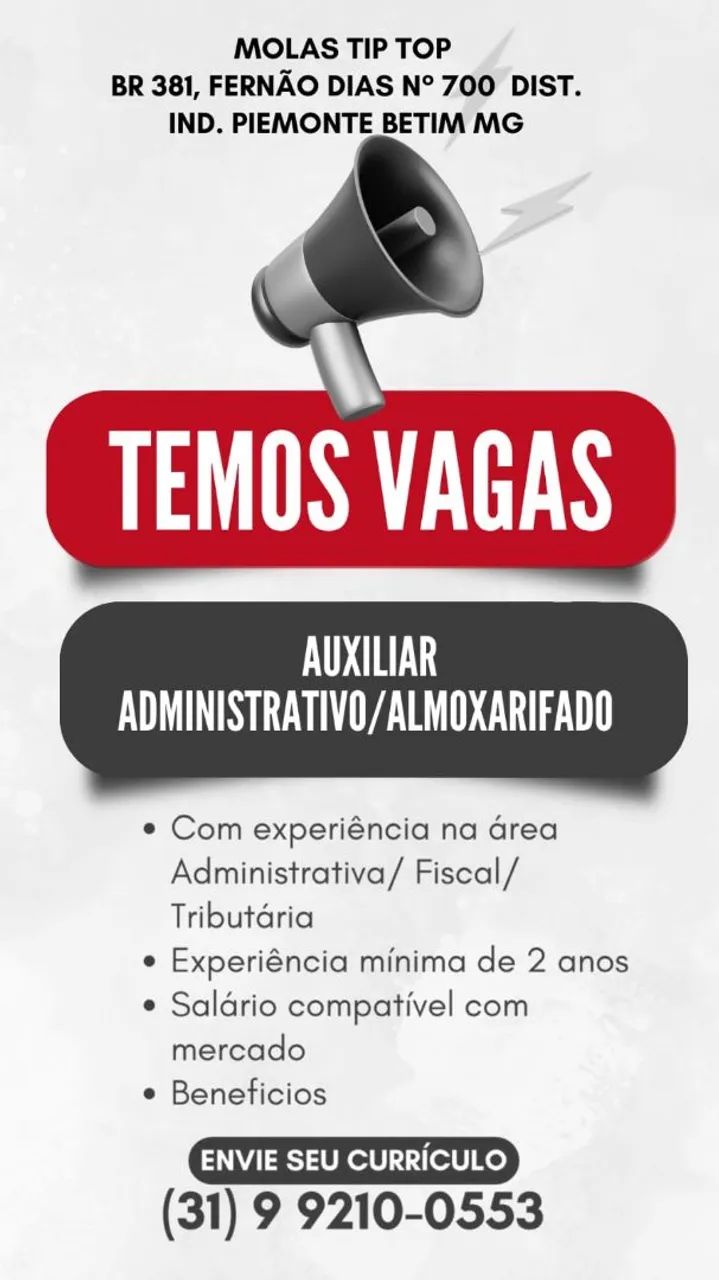 Auxiliar administrativo/almoxarifado