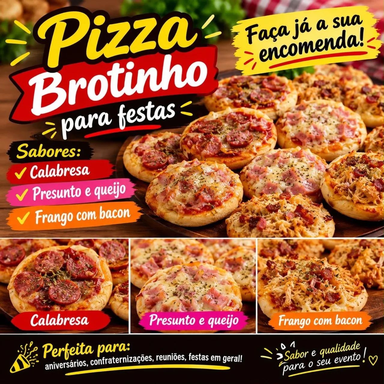 Pizza brotinho para festas e eventos 
