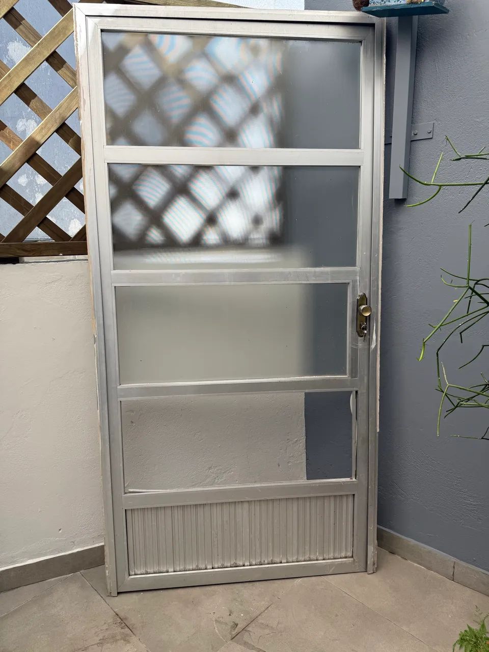 Porta metalica com vidro