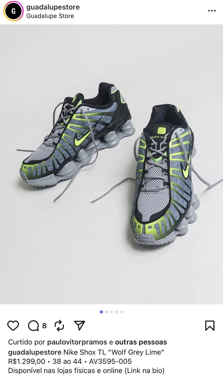 Nike Shox TL Wolf Grey Lime - Original  - Foto 4