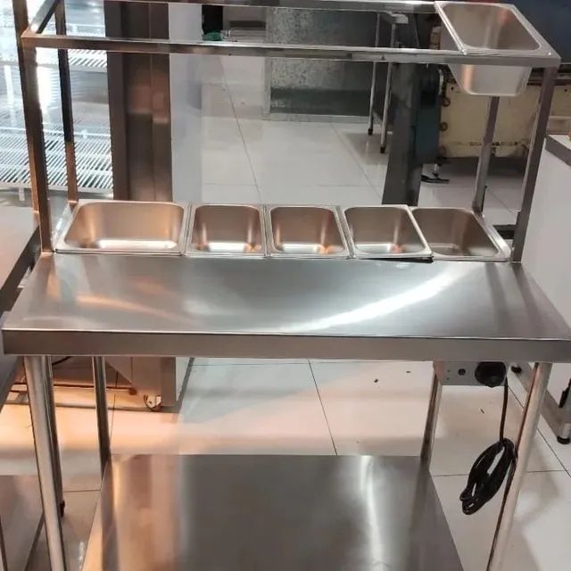 "Bancada aquecida inox com condimentador neutra- fabricamos sob medida - Foto 2