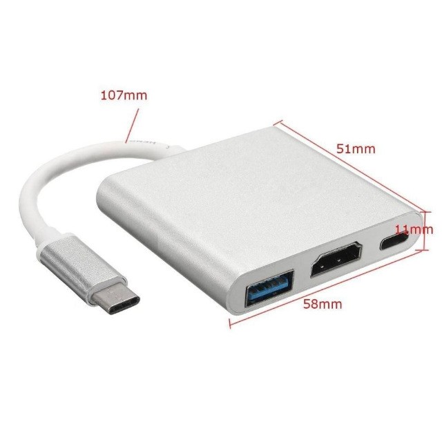 Adaptador Conversor 3X1 Type C x Hdmi Usb 3 Tipo C DEX Galaxy S20 ao S26 - Foto 2