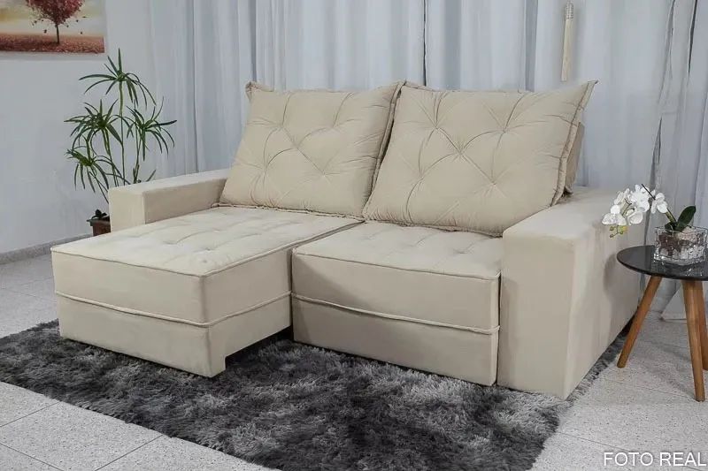 Sofá Retrátil Reclinável Belém 2,50m D33 e Molas Ensacadas rf54 - Foto 2
