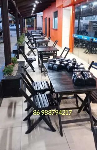 MESAS E CADEIRAS RÚSTICAS DOBRÁVEIS  - Foto 2