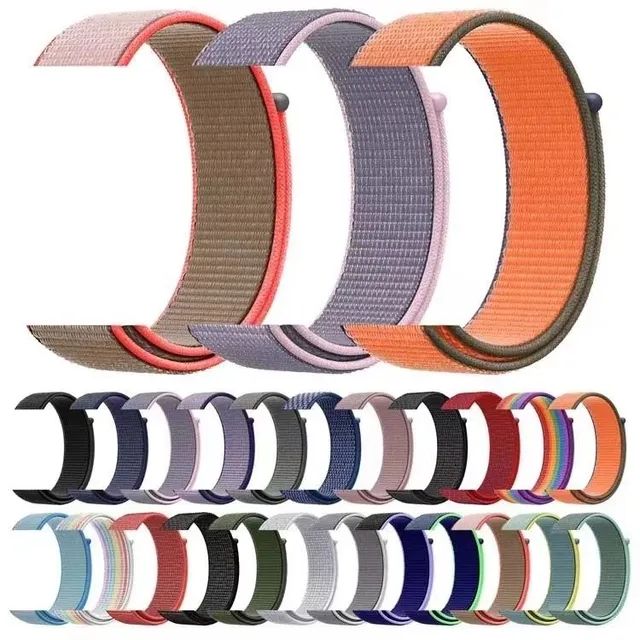 Pulseira Nylon Velcro 20mm 22mm para relógio smartwatch universal 